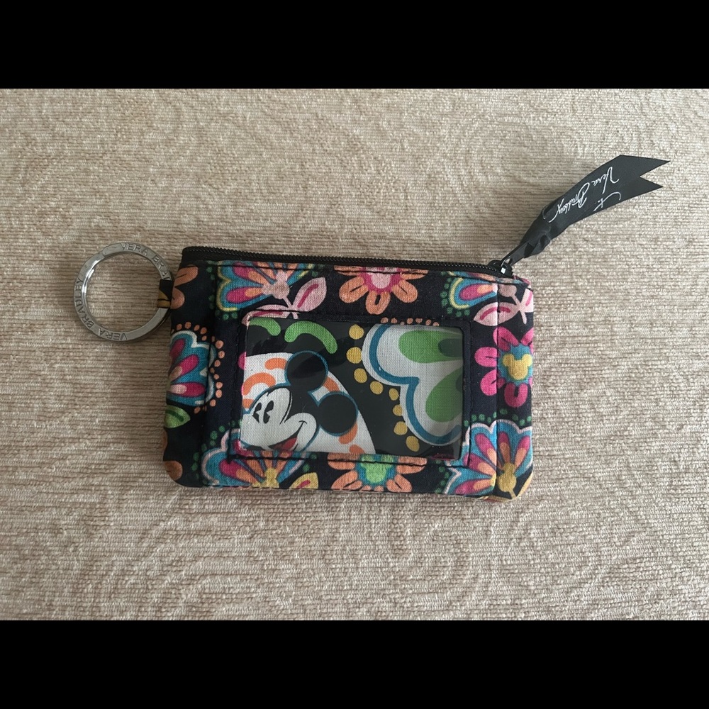 Very Bradley Disney Parks “Midnight at Mickeys” ID/card holder with key ring.